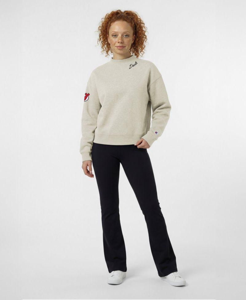 Women's New Jersey Devils Collar Script Triumph Fleece Pullover Crewneck Sweatshirt