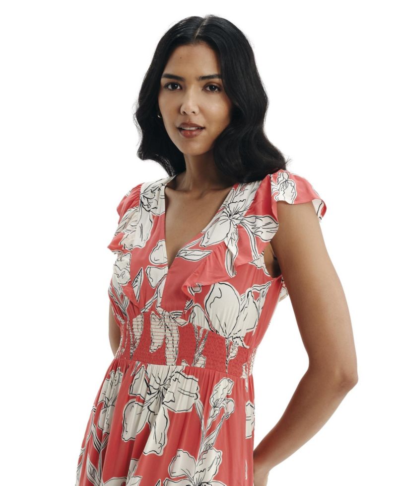 Women's Mattie V-Neck Tiered Short-Sleeve Midi Dress
