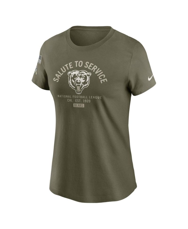 Women's Olive Chicago Bears 2025 Salute to Service Sideline T-Shirt