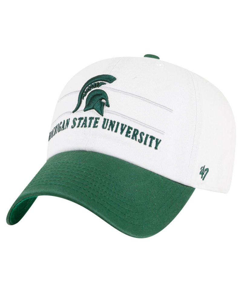 Men's White Michigan State Spartans Gridiron Clean Up Adjustable Hat