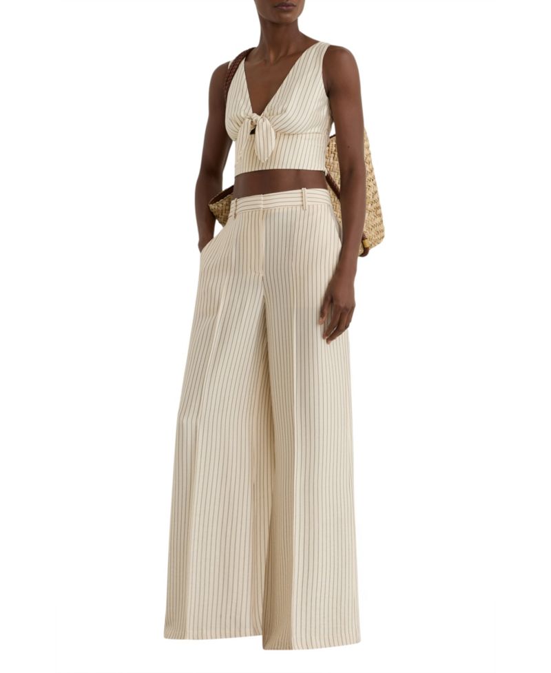 Women's Pinstripe Wide-Leg Pants