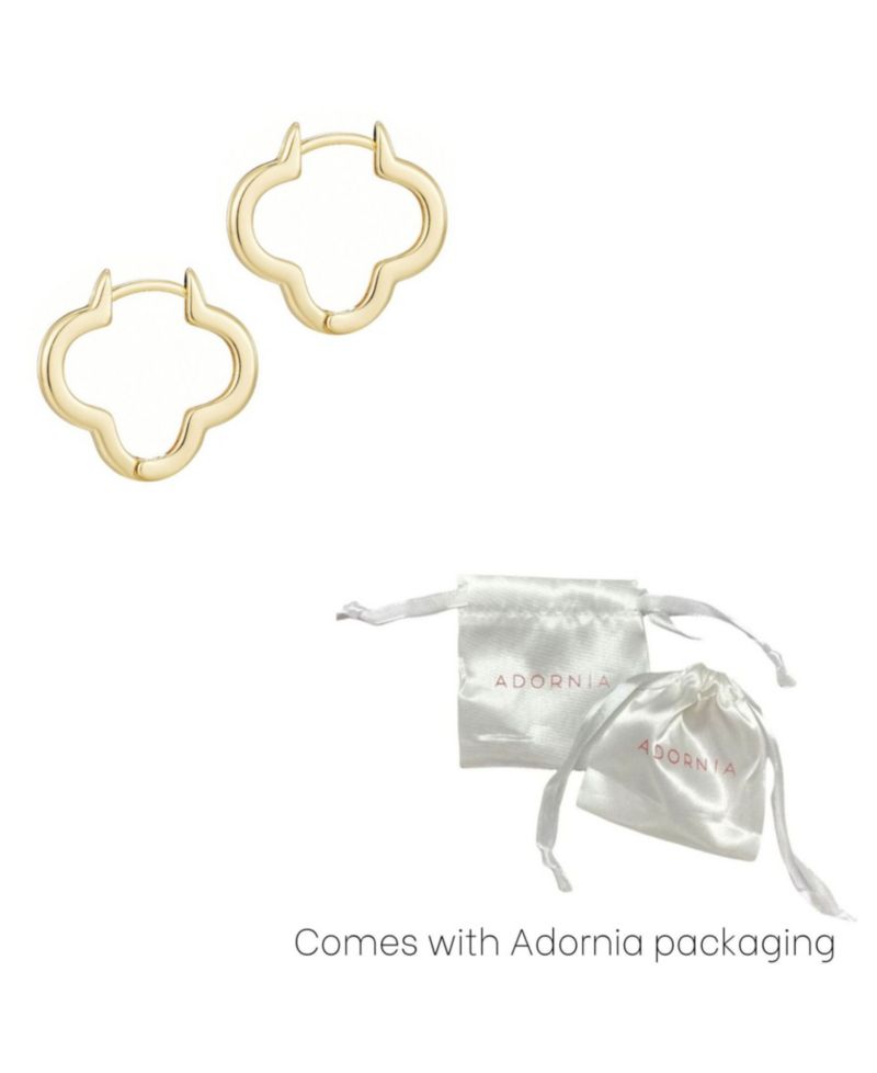 Gold Plated Clover Hoop Earrings