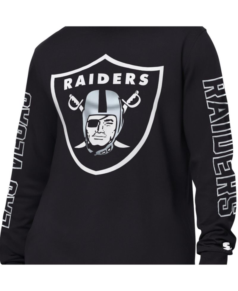 Men's Black Las Vegas Raiders Clutch Hit II Long-Sleeve T-Shirt