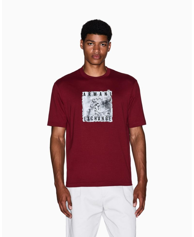 Men's Grid Box Splatter Graphic T-Shirt