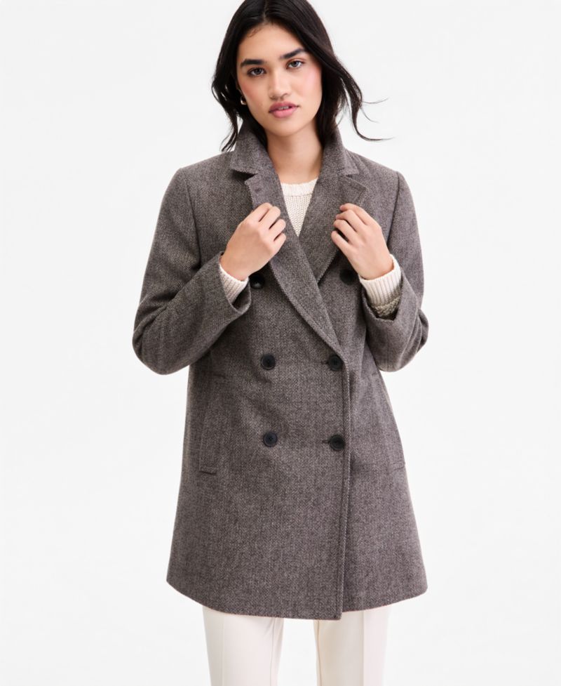 Women's Double-Breasted Pea Coat, Created for Macy's
