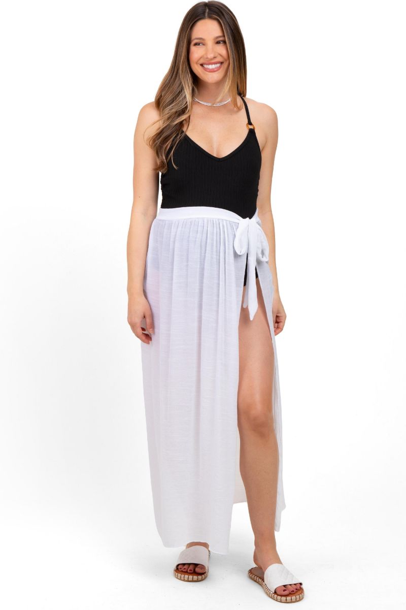 Women's White Loose Beach Cover Up Skirt