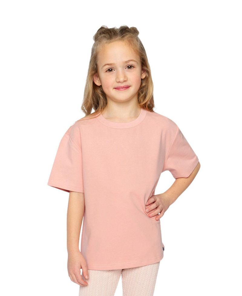 Little and Big Girl 6-14 Heavy Jersey Wide Short Sleeve T-Shirt
