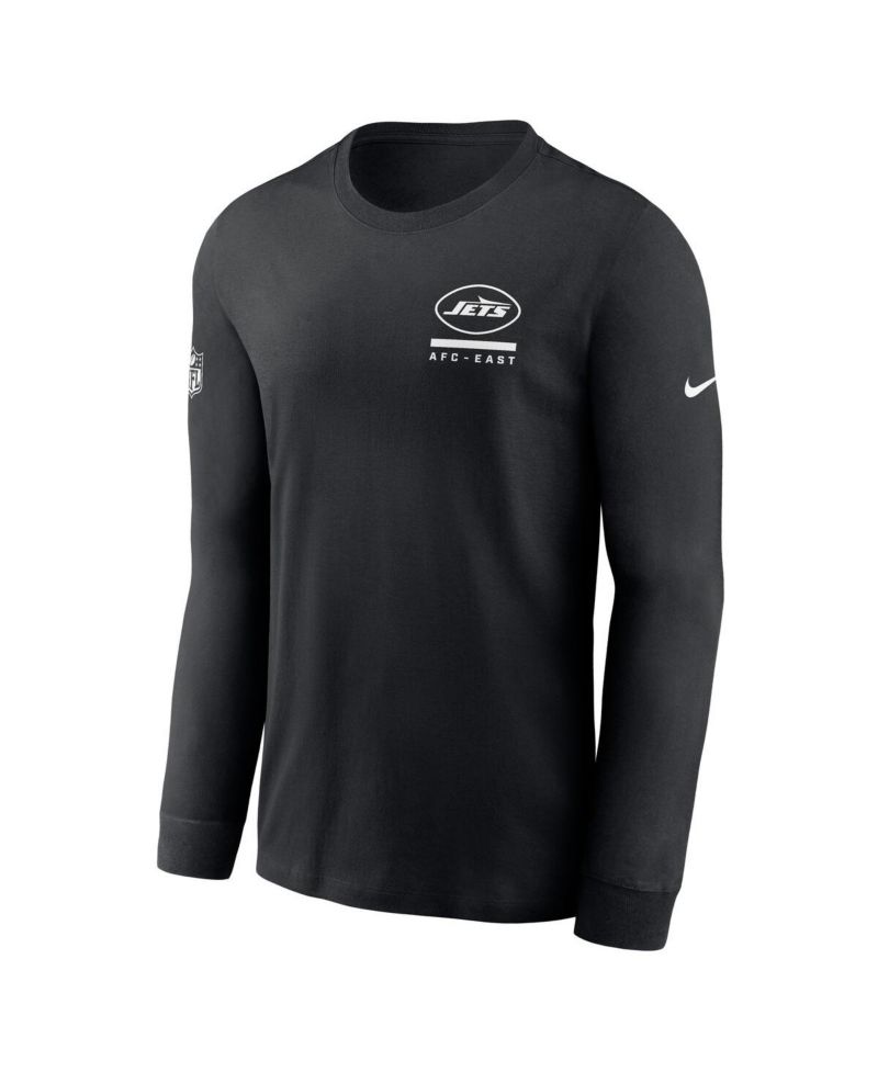 Men's Black New York Jets Sideline Performance Long Sleeve T-Shirt