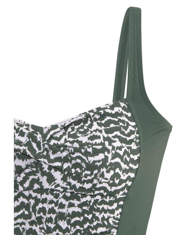 Women's Animal Print Tummy Control Ruched One-Piece Swimsuit