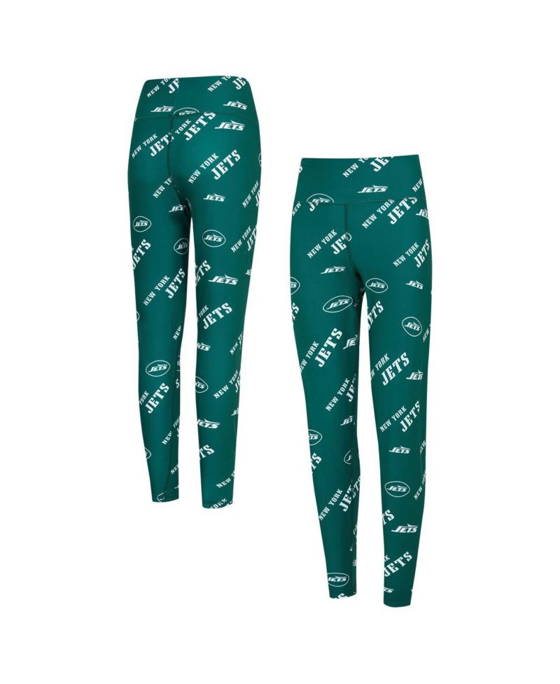 Women's Green New York Jets Breakthrough Allover Print Knit Sleep Leggings