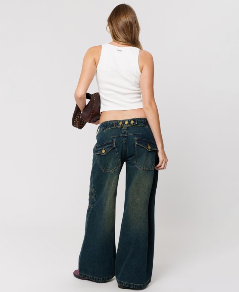 Women's Mega Riley Engineered Low-Rise Baggy Jeans