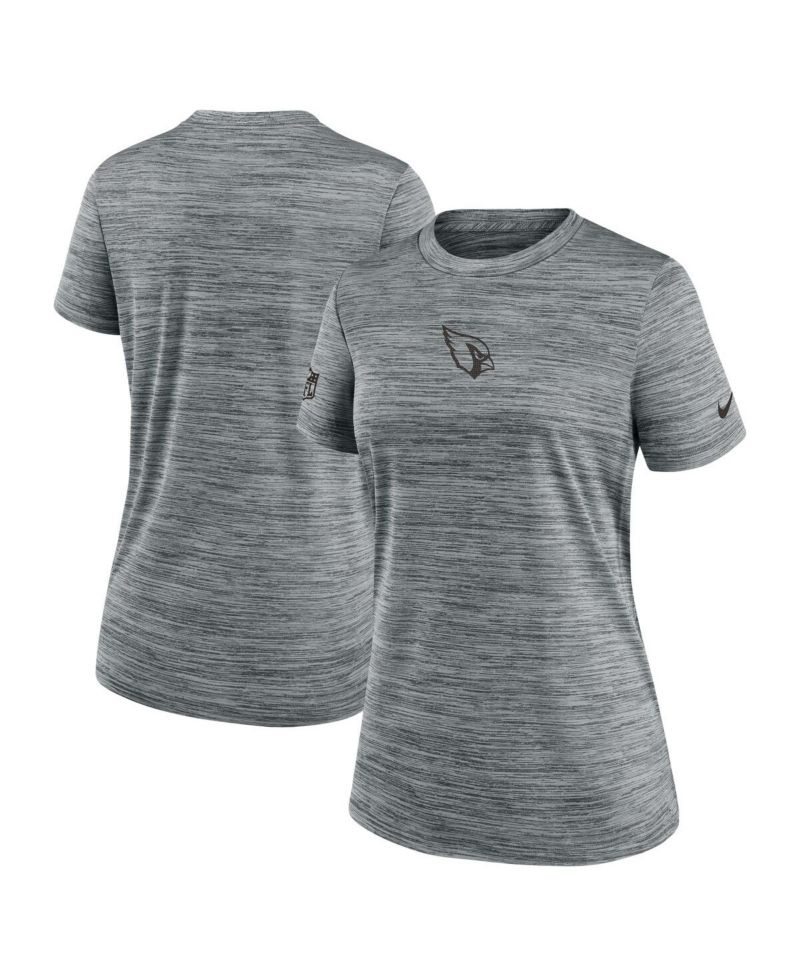 Women's Gray Arizona Cardinals Sideline Velocity Performance T-Shirt