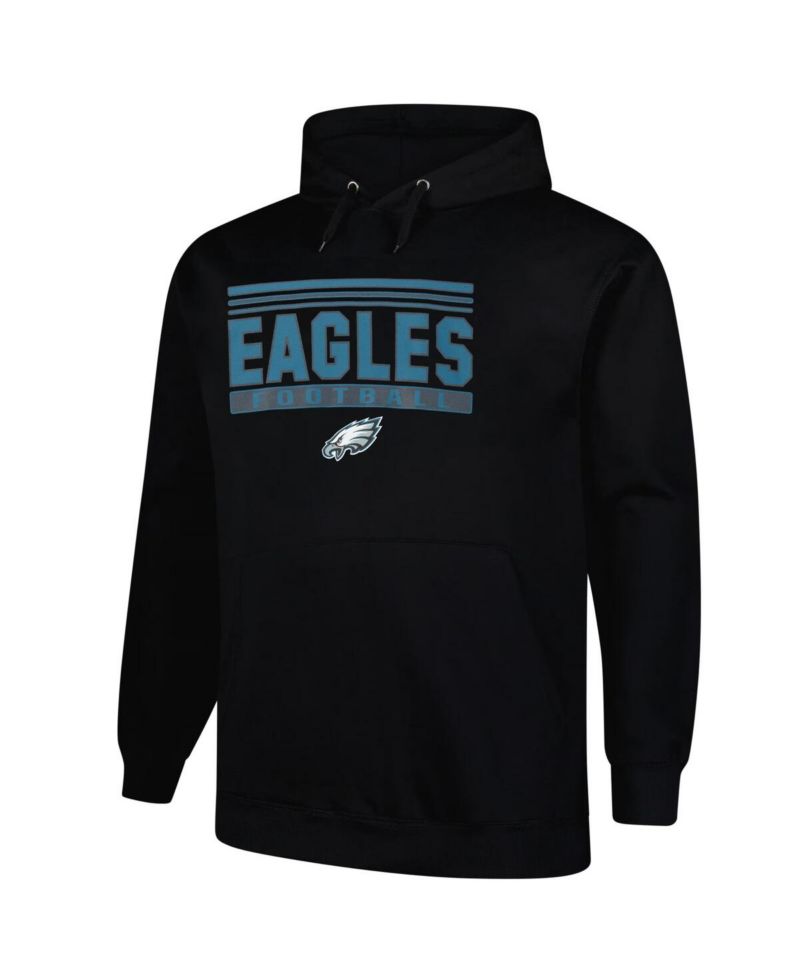Men's Black Philadelphia Eagles Big & Tall Pop Pullover Hoodie