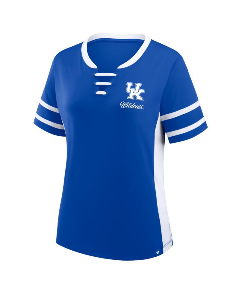 Women's Royal/White Kentucky Wildcats Be Fearless Athena Lace-Up T-Shirt