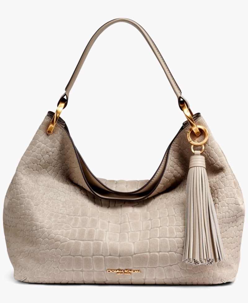 Glenwood Suede Croco Shoulder with Tassel Detail