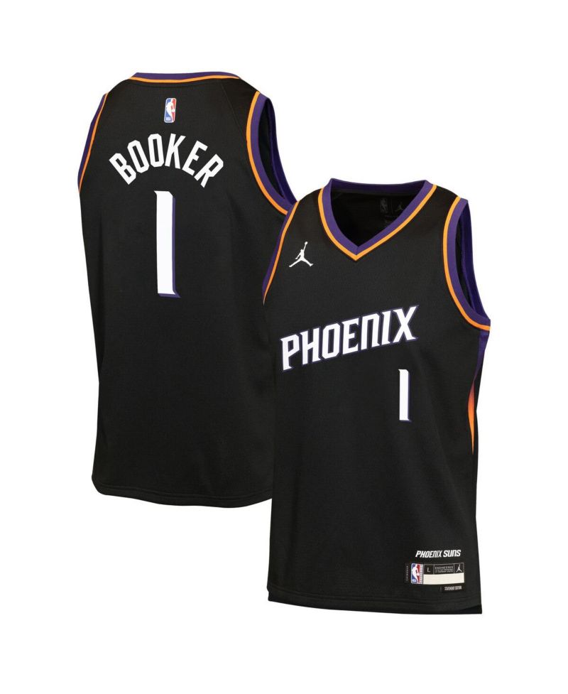 Big Boys and Girls Devin Booker Black Phoenix Suns Swingman Jersey