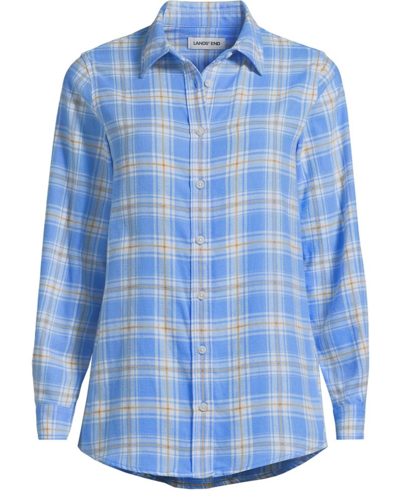 Plus Size Flannel Boyfriend Long Sleeve Shirt