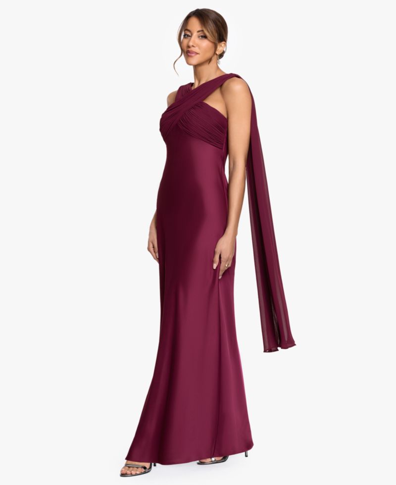 Women's Amelia Halter Long Crossneck Dress