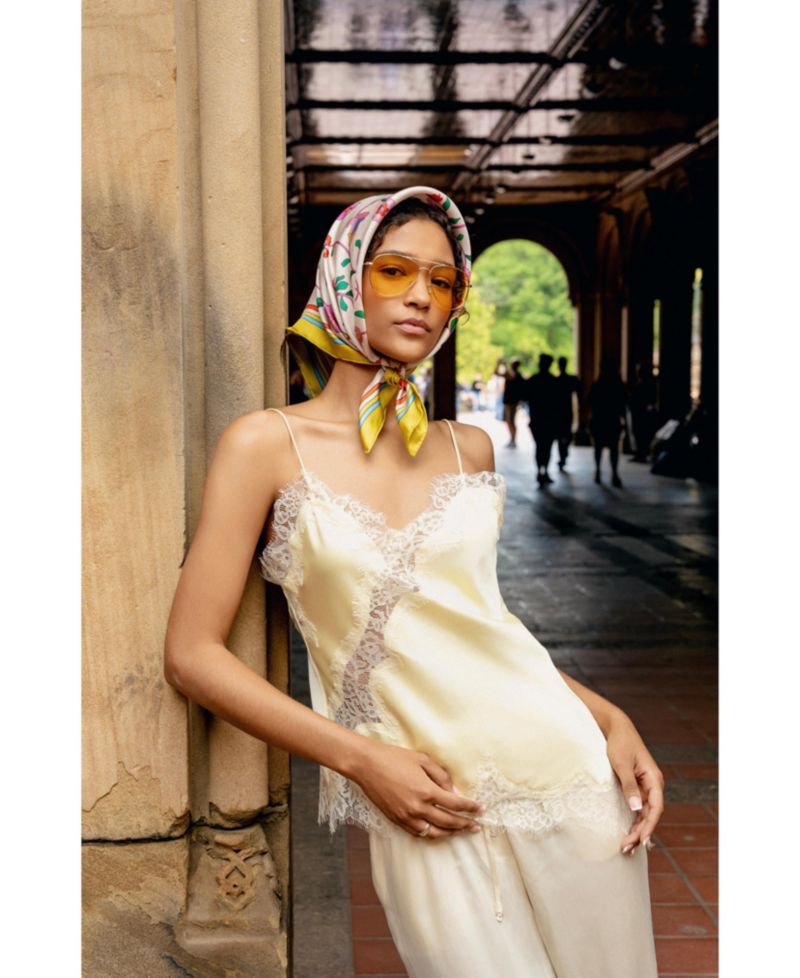 / Women's Limoncello Jardin Double Sided Silk Scarf