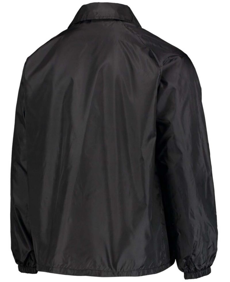 Men's Black Philadelphia Eagles Coaches Classic Raglan Full-Snap Windbreaker Jacket