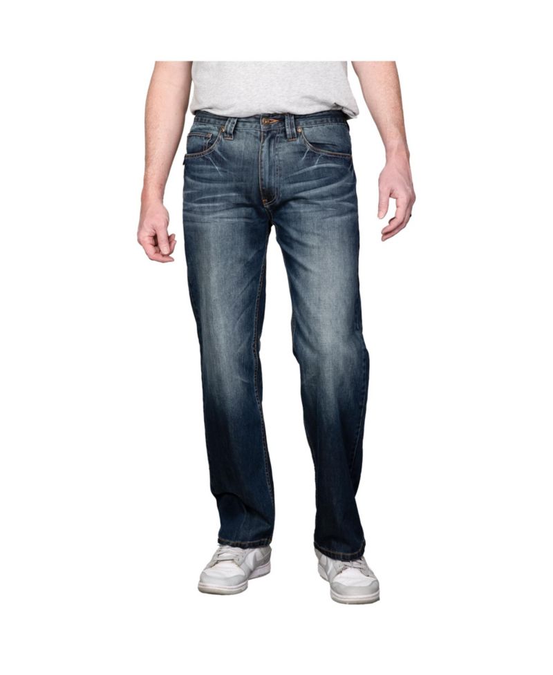 Men's Relaxed Bootcut Basic 5-Pocket Distressed Denim Jeans