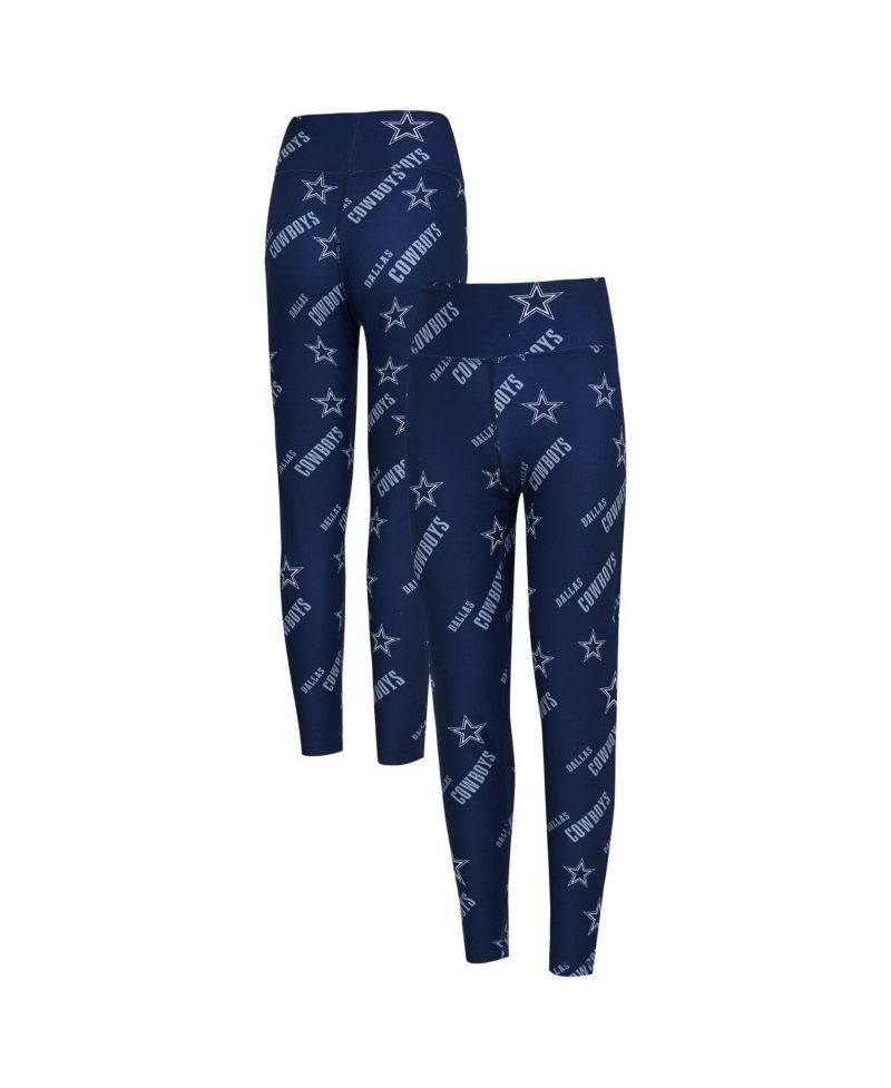 Women's Navy Dallas Cowboys Breakthrough Allover Print Knit Sleep Leggings