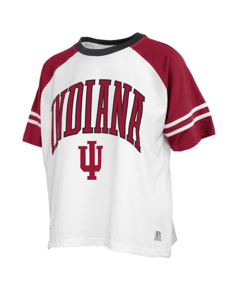 Women's White Indiana Hoosiers Sky Colorblock T-Shirt