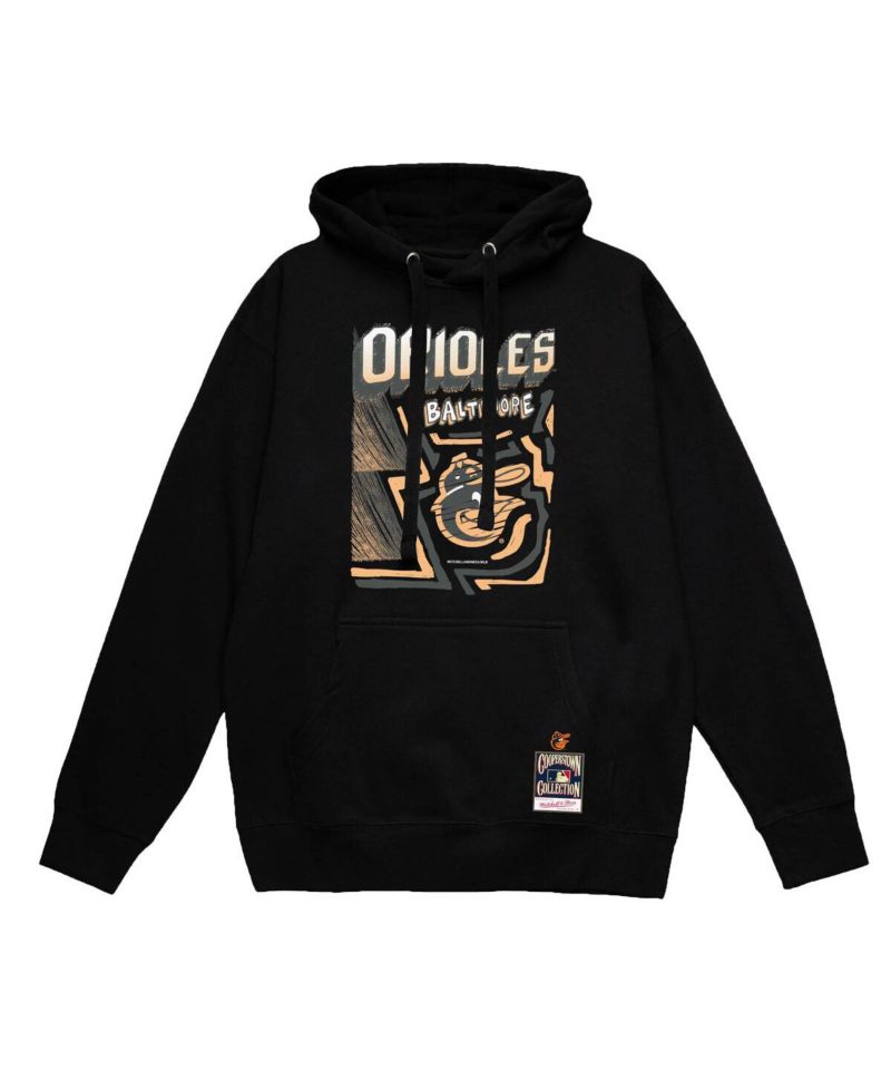 Men's Black Baltimore Orioles Sidewalk Sketch Pullover Hoodie