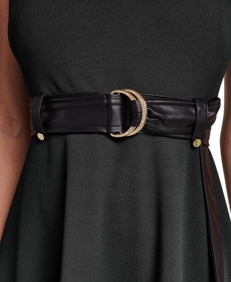 Women's Midi Crewneck Fit & Flare Dress
