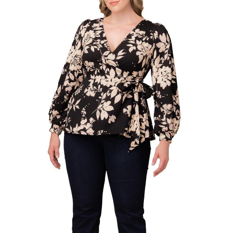 Plus Size Natasha Long Sleeve Wrap Top