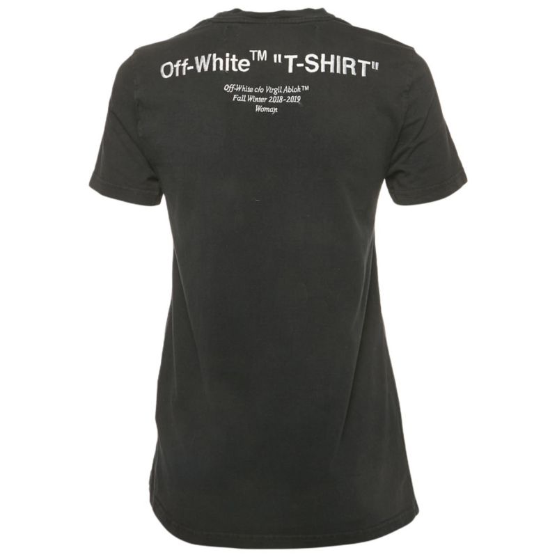 Women's Black Logo Embroidered Jersey Crew Neck T-Shirt
