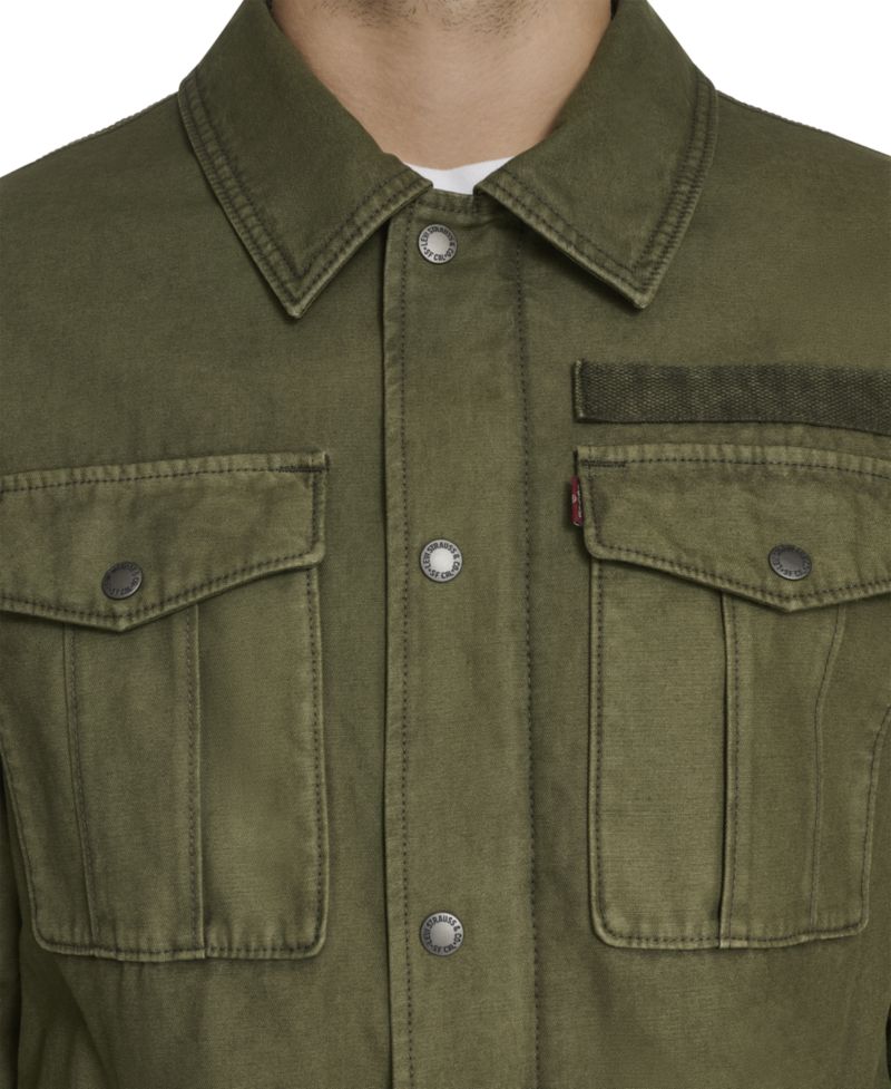 Men's Two-Pocket Utility Zippered Shirt Jacket