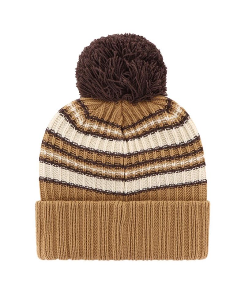 Women's Brown Dallas Cowboys Espresso Cuffed with Pom Knit Hat