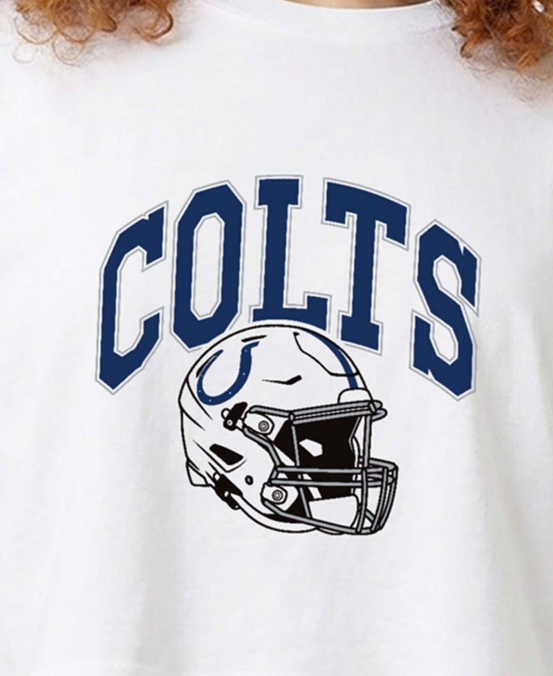 Women's Indianapolis Colts Boyfriend Cropped Oversized T-Shirt