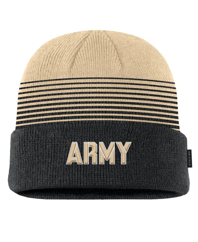 Men's Black/Gold Army Black Knights 2026 On-Field Gradient Terra Cuffed Knit Hat