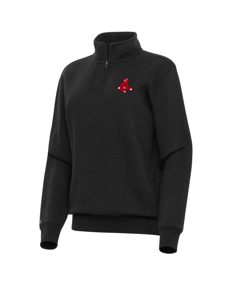 Women's Black Boston Red Sox Victory Quarter-Zip Sweatshirt