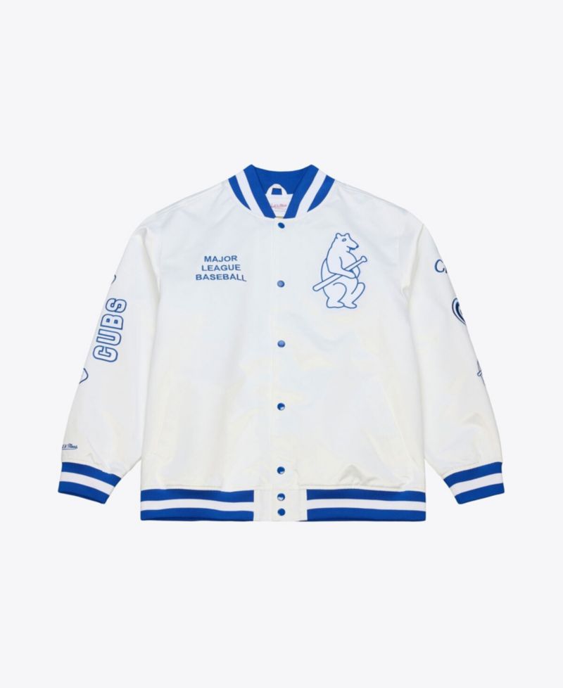 Men's White Chicago Cubs Cooperstown Collection Arctic Lightweight Satin Full-Snap Jacket