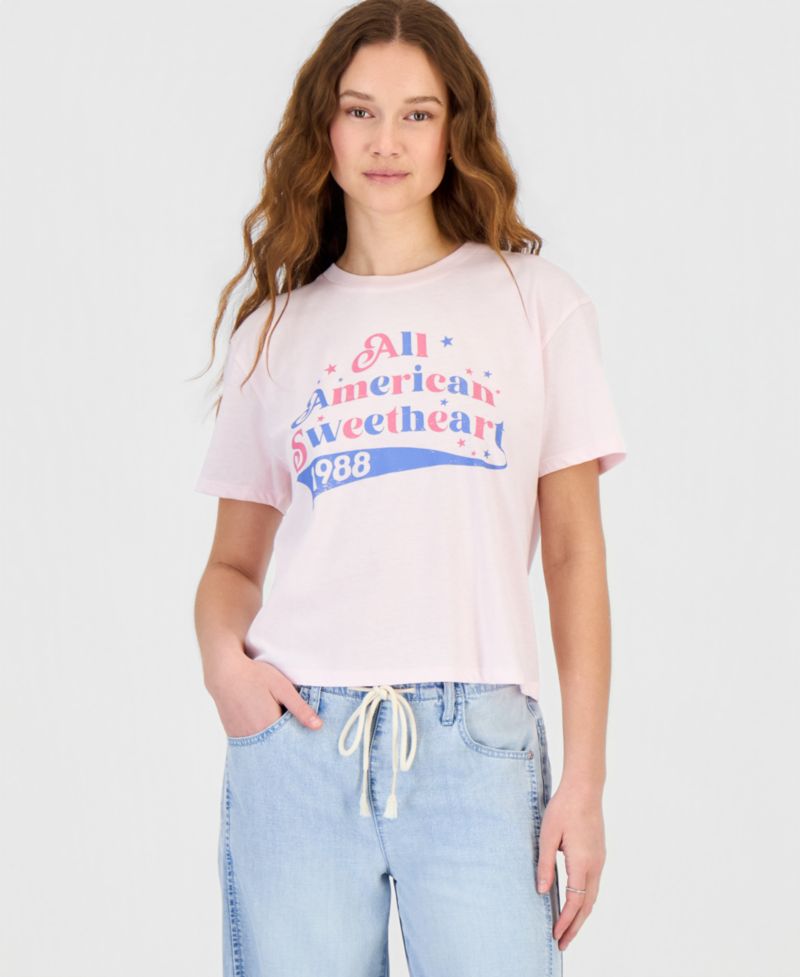 Juniors' American Sweetheart Graphic Print T-Shirt