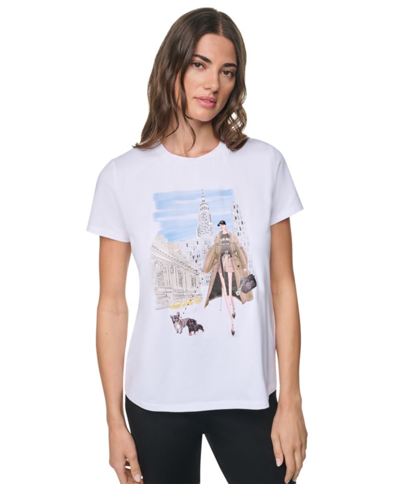Women's Midtown Dog Walker Graphic Short-Sleeve T-Shirt
