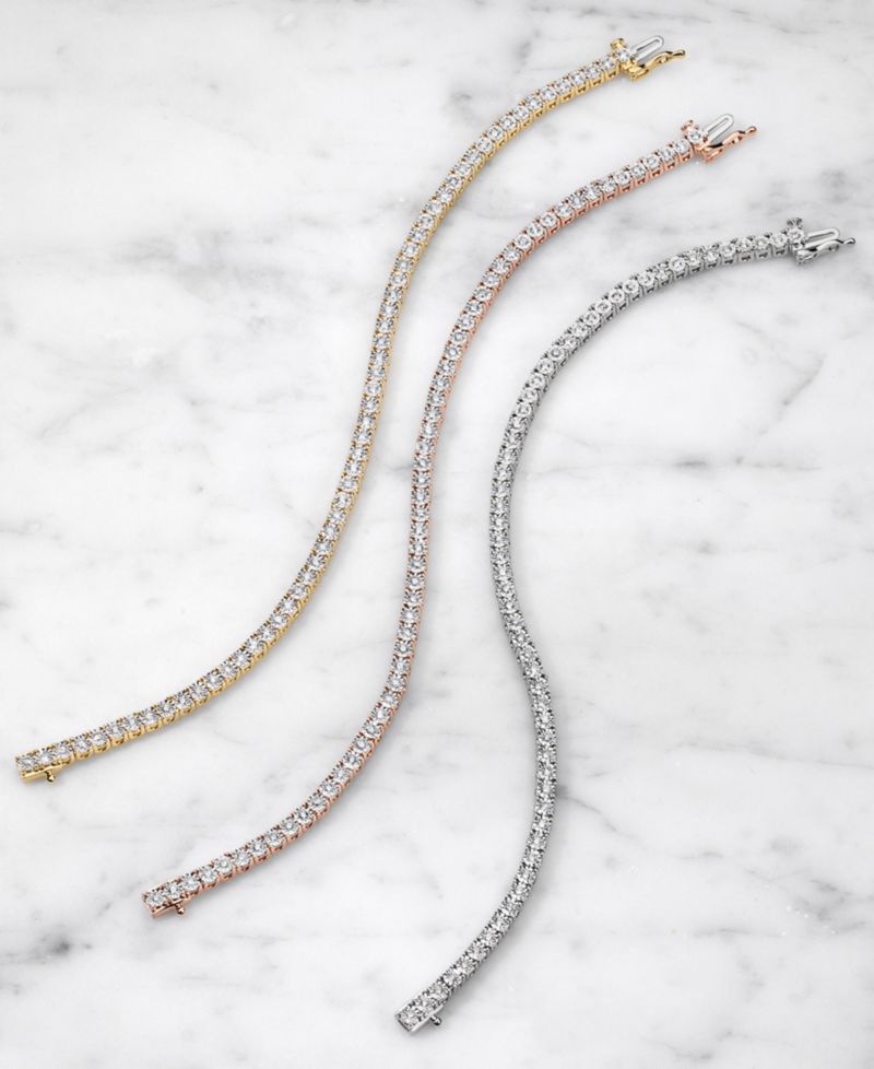 Diamond Tennis Bracelet (1/2 ct. t.w. - 1 ct. t.w.) in Sterling Silver, 14k Gold-Plated Sterling Silver or 14k Rose Gold-Plated Sterling Silver