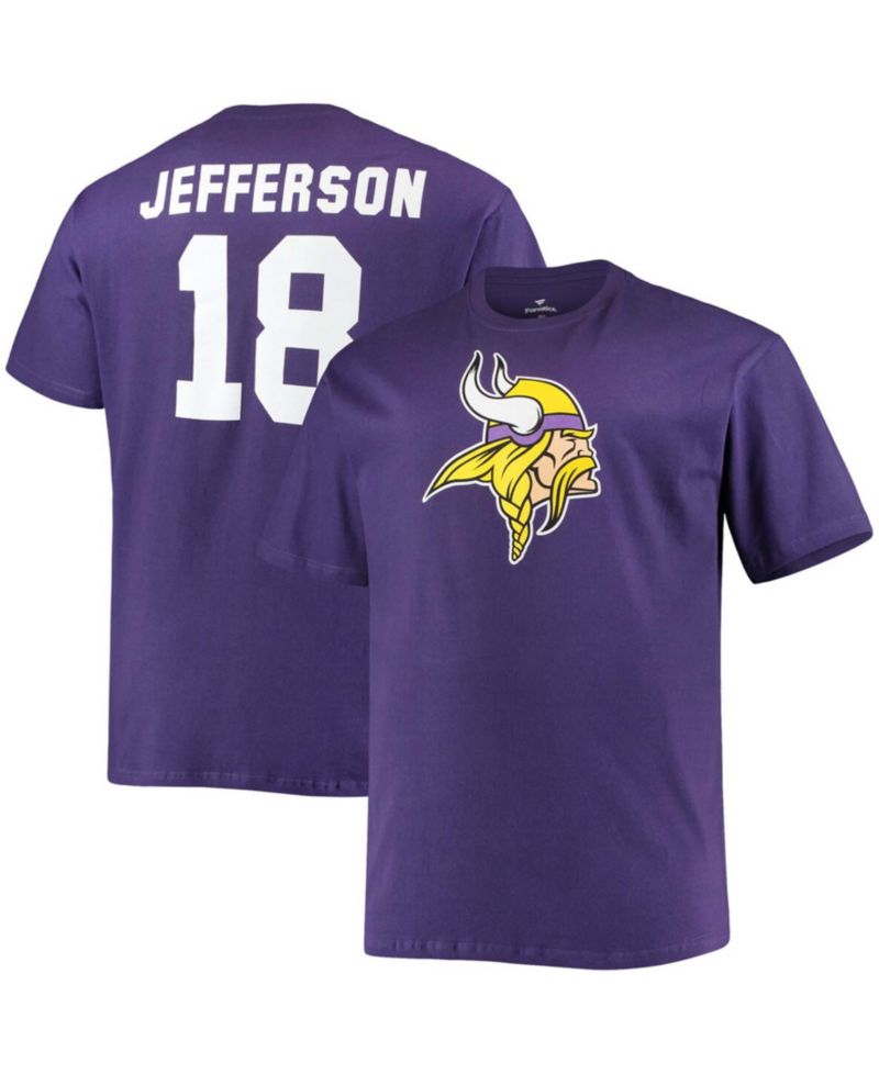 Men's Big and Tall Justin Jefferson Purple Minnesota Vikings Player Name & Number T-shirt