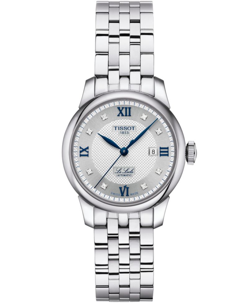Women's Swiss Automatic Le Locle Diamond Accent Stainless Steel Bracelet Watch 29mm