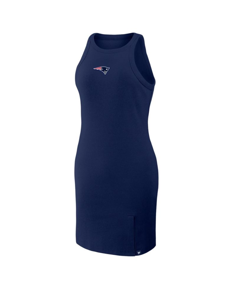 Women's New England Patriots Push Beyond Cotton-Blend Ribbed Sleeveless Crewneck Dress