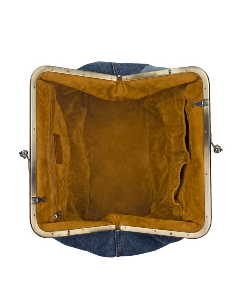 Serafina Extra-Large Denim Frame Shoulder Handbag