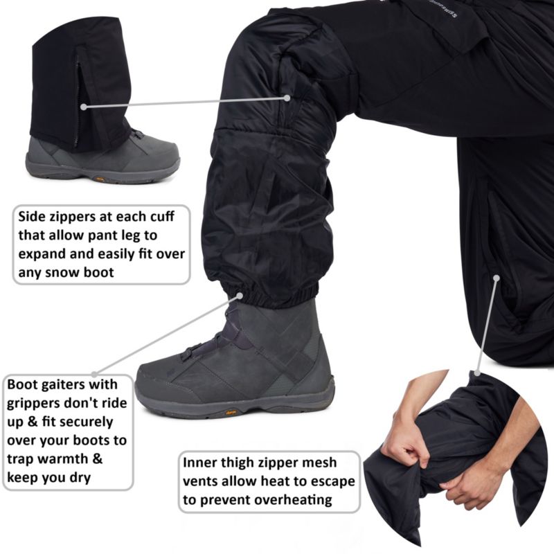 Men's Insulated Snow Bib Overalls Waterproof Ski Snowboard Pants