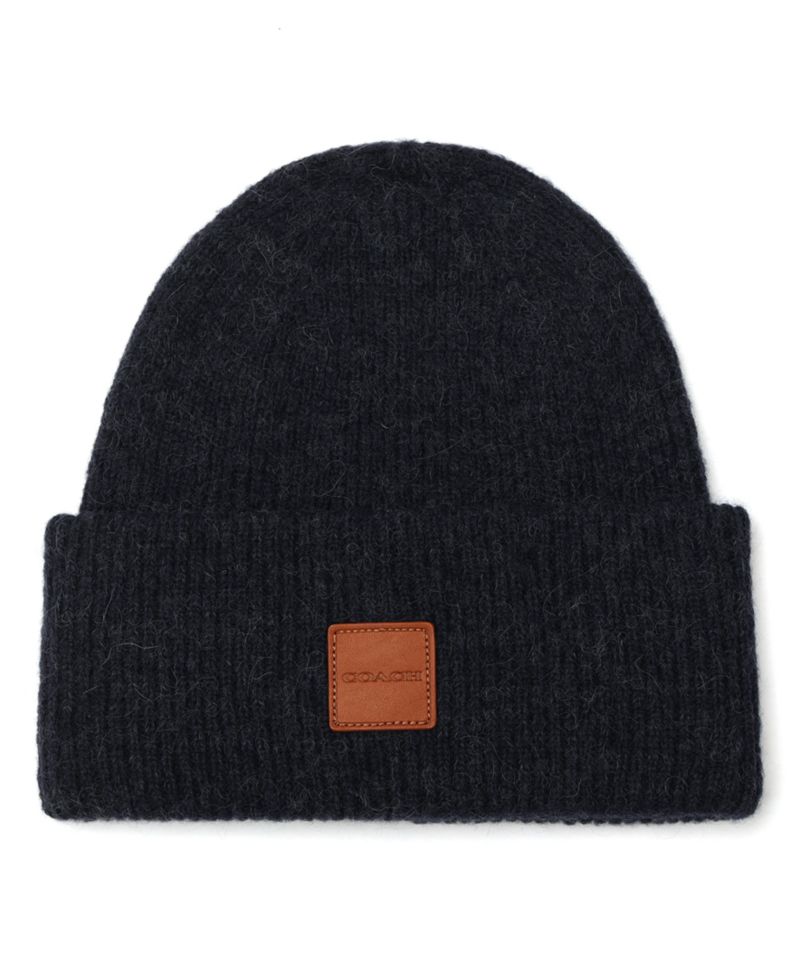 Men's Leather Patch Bean Hat