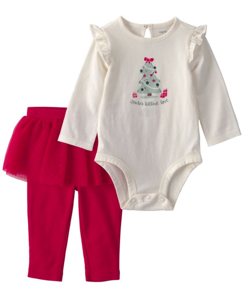 Baby Girls' Santa's Littlest Love Bodysuit and Tutu Pants, 2-Piece Set
