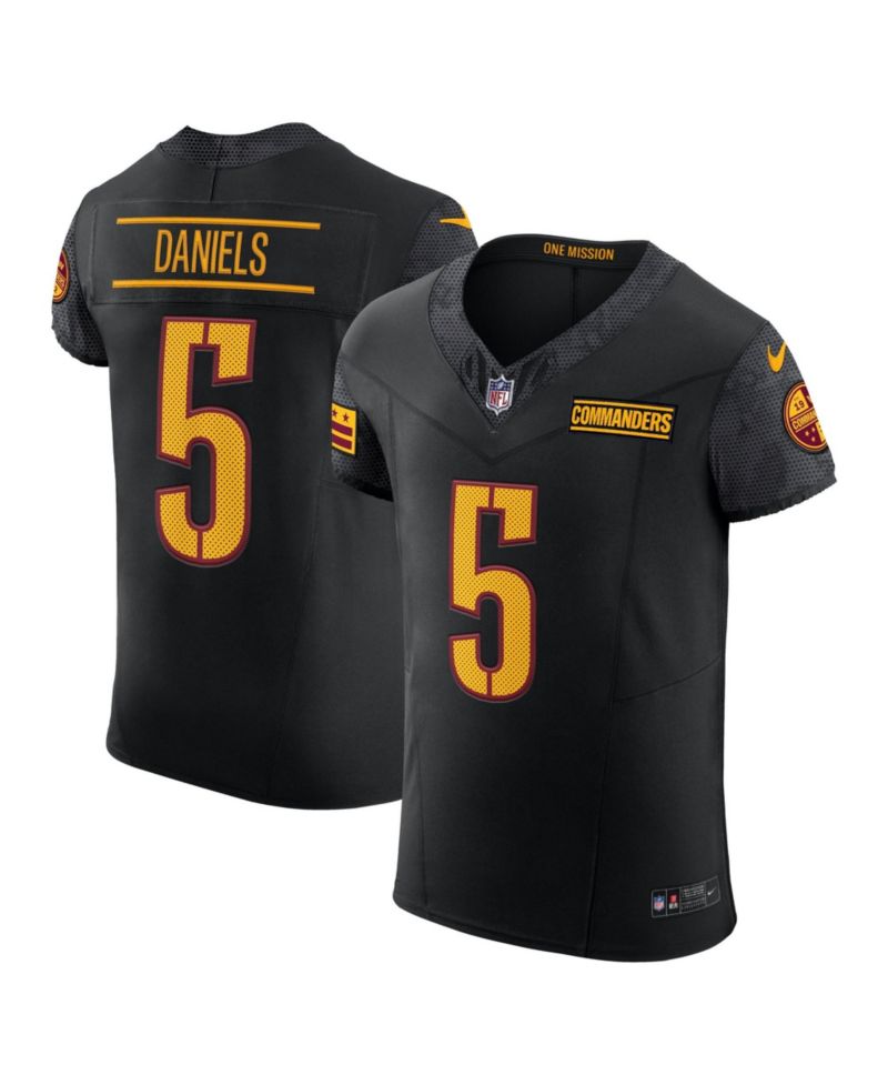 Men's Jayden Daniels Black Washington Commanders Alternate Vapor F.U.S.E. Elite Jersey