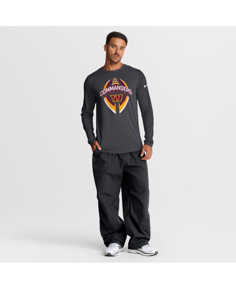 Men's Anthracite Washington Commanders Primetime Legend Icon Performance Long Sleeve T-Shirt