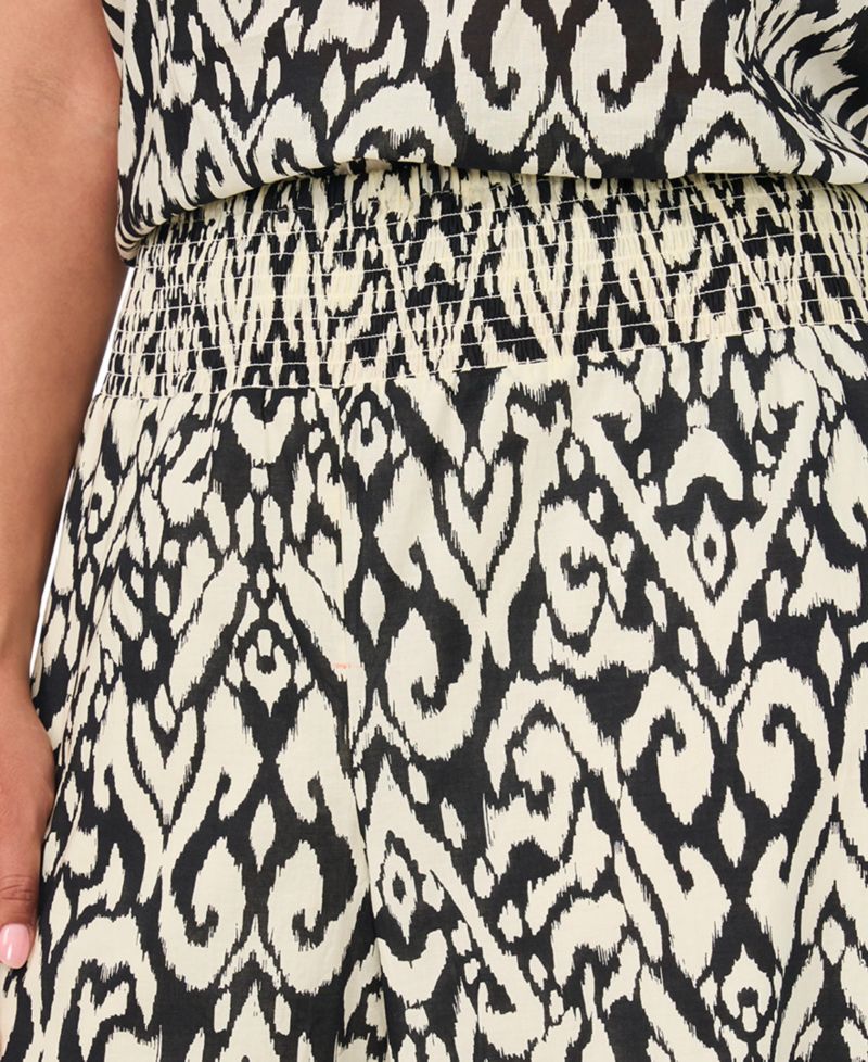Plus Size Mid-Rise Cropped Wide-Leg Pants